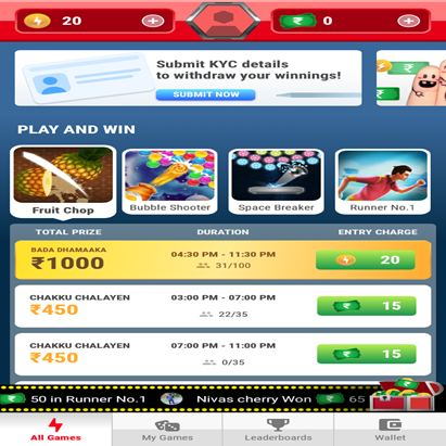 Play online games earn paytm cash instantly